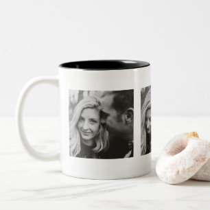 Custom Three Photos Personalised Two-Tone Coffee Mug