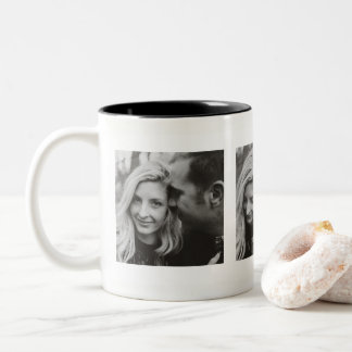 Custom Three Photos Personalised Two-Tone Coffee Mug