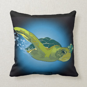 CUSTOM THROW PILLOW- SEA TURTLE CUSHION