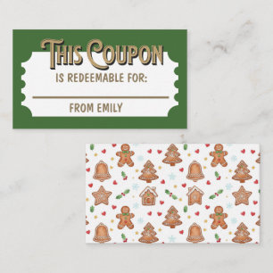 Custom Ticket Christmas Gift Coupon Card