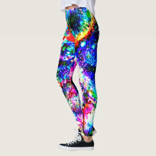 Custom Tie-Dye Leggings - Fire & Ice Bright Bold 