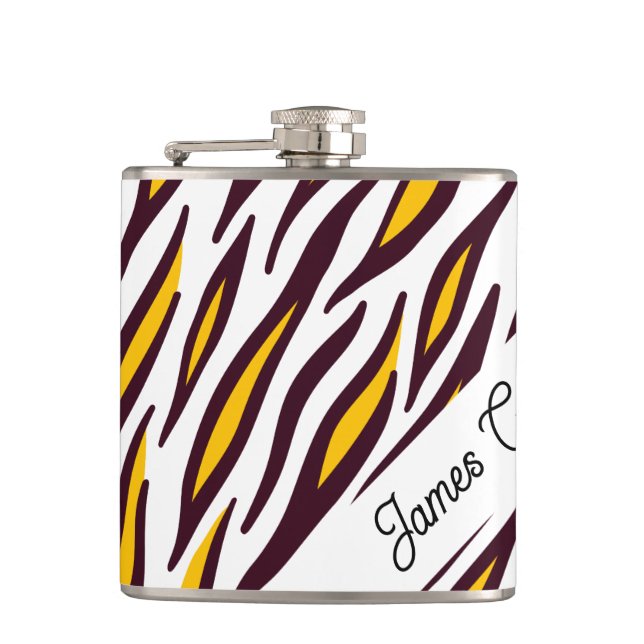 Custom Tiger Skin Photo Flask (Front)