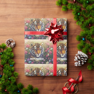 Custom Tiger Text Wrapping Paper