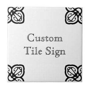 Custom Tile Sign - Spanish Black on White