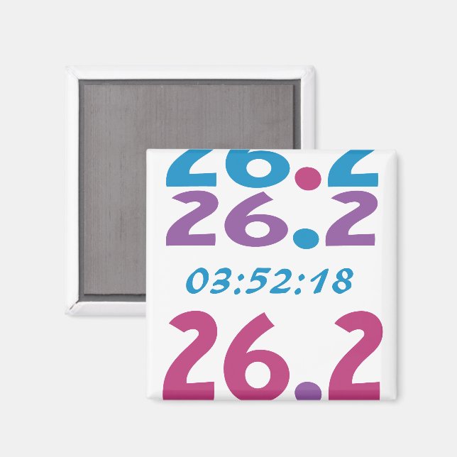 Custom Time for 26.2 marathon running Magnet (Front/Back)
