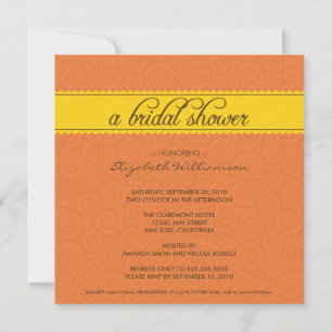 custom Timeless Bridal Shower (orange/yellow) Invitation
