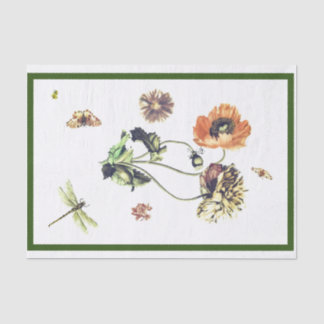 CUSTOM TISSUE PAPER POPPY AND INSECTS