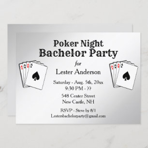 Custom Title Poker Night Party Invitation
