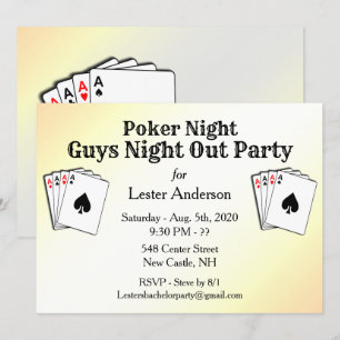 Custom Title Poker Night Party Invitation