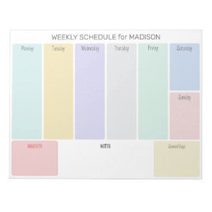 Custom Title Weekly Planner Notepad