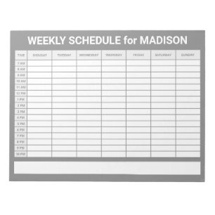 Custom Title Weekly Planner Notepad