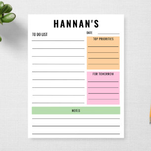 Custom To Do List Personalised Daily Planner To Do Notepad