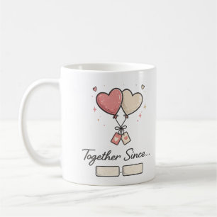 Custom Together Since Personalised Couple Annivers Coffee Mug
