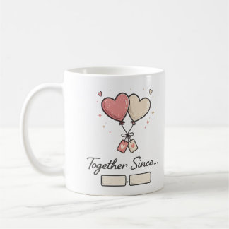 Custom Together Since Personalised Couple Annivers Coffee Mug