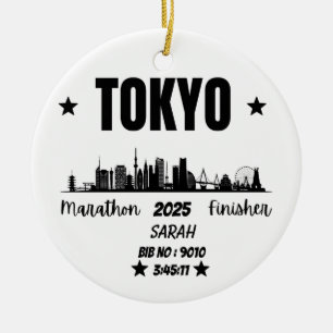 Custom Tokyo Marathon Finisher Gift For Marathoner Ceramic Ornament