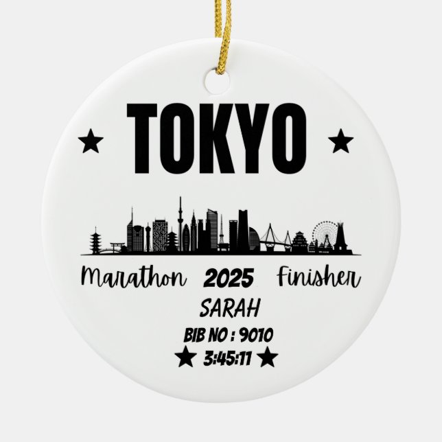 Custom Tokyo Marathon Finisher Gift For Marathoner Ceramic Ornament (Front)