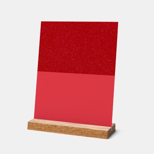 Custom Tomato Red Acrylic Sign – Glitter Top Half (Angle)