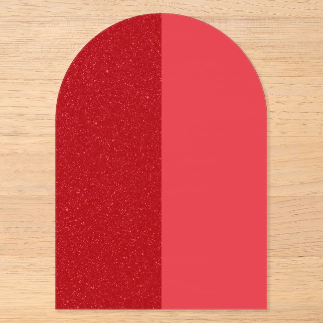 Custom Tomato Red Arch Acrylic Invitation (Front)