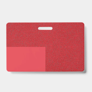 Custom Tomato Red Badge with Modern Block Design ID Badge