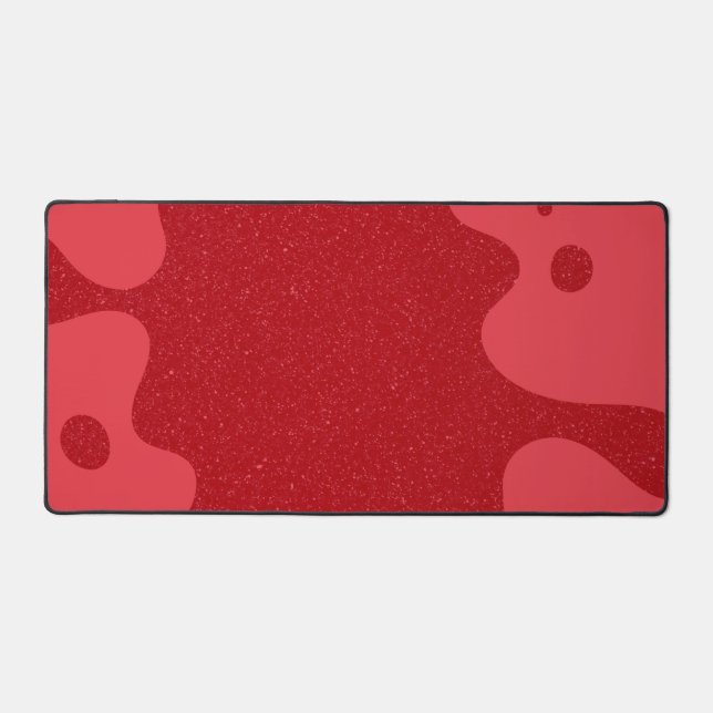 Custom Tomato Red Blob Noise Desk Mat (Front)