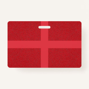 Custom Tomato Red Cross Badge with Modern Texture ID Badge