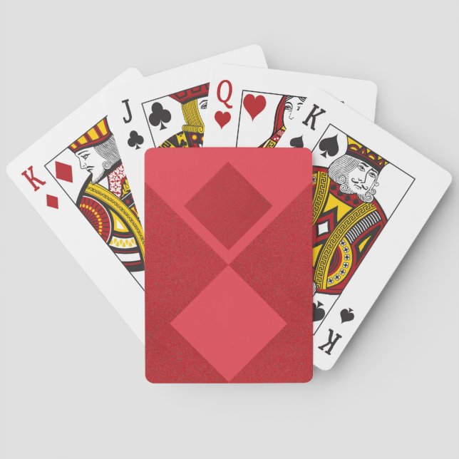 Custom Tomato Red Double Diamond Playing Cards (Back)