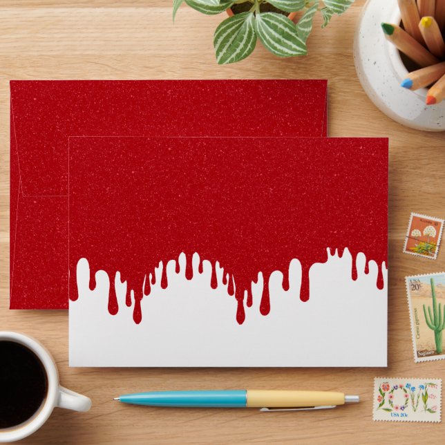 Custom Tomato Red Drip A7 Envelope (Desk)