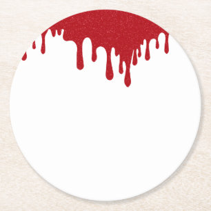 Custom Tomato Red Drip Minimalist Coaster