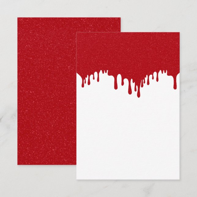 Custom Tomato Red Drip RSVP Card (Front/Back)