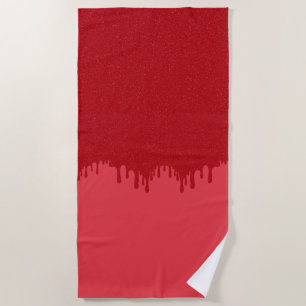 Custom Tomato Red Drip Texture Beach Towel