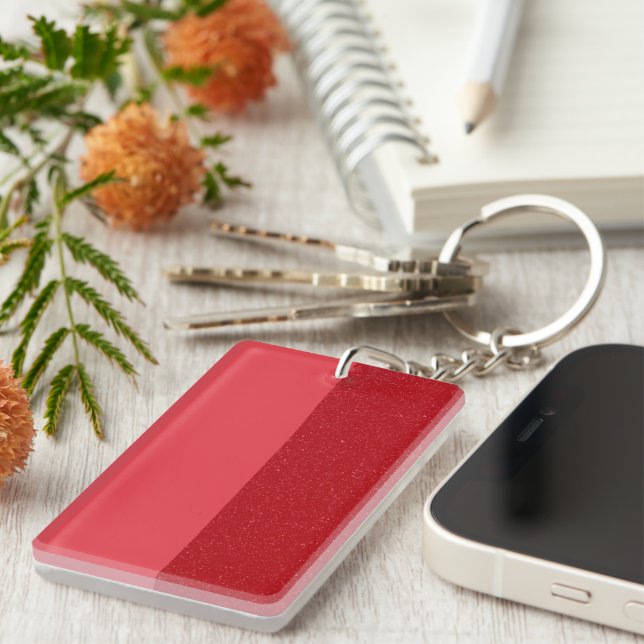 Custom Tomato Red Duo Acrylic Keychain (Front Right)