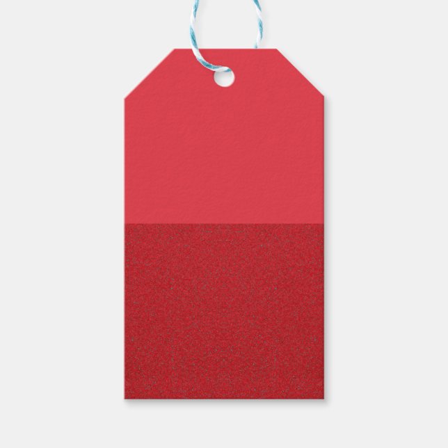 Custom Tomato Red Gift Tag – Bottom Glitter Style (Front)
