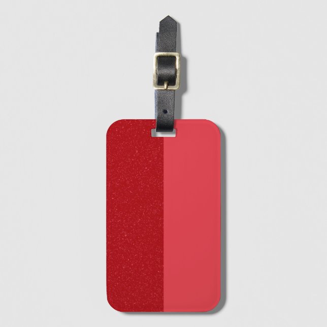 Custom Tomato Red Glitter Luggage Tag (Front Vertical)