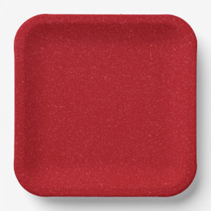 Custom Tomato Red Glitter Paper Plates