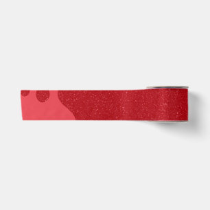 Custom Tomato Red Glitter Wave Ribbon Satin Ribbon