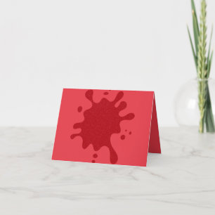 Custom Tomato Red Ink Splash Folded Thank You Card