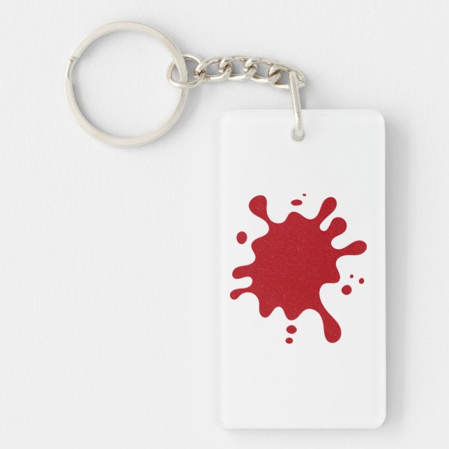 Custom Tomato Red Ink Splash Keychain (Front)