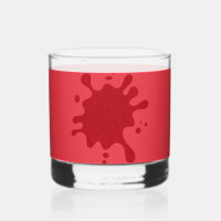 Custom Tomato Red Ink Splash Rocks Glass