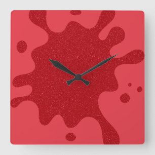 Custom Tomato Red Ink Splash Wall Clock
