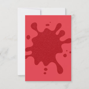 Custom Tomato Red Inkblot RSVP Card