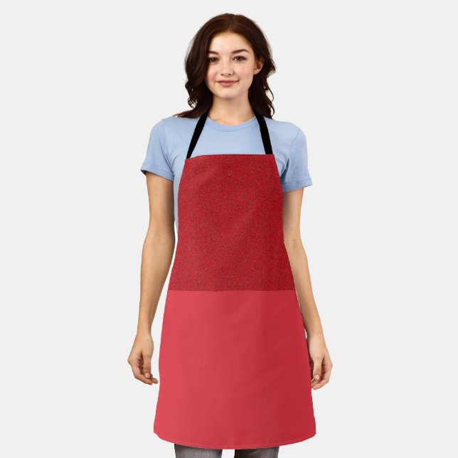 Custom Tomato Red Inverse Split Apron (Worn)