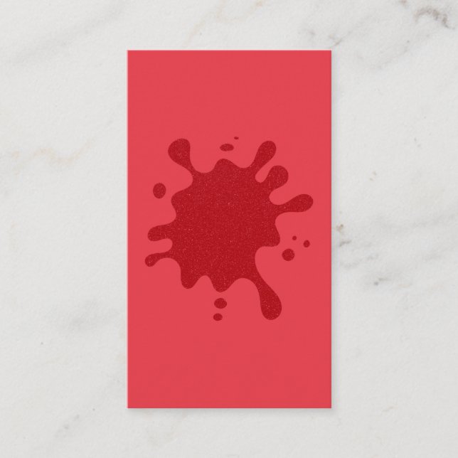 Custom Tomato Red Noise Splash Flat Place Card (Front)