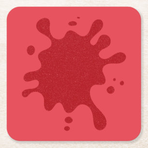 Custom Tomato Red Spill Paper Coaster