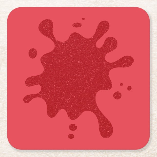 Custom Tomato Red Spill Paper Coaster (Front)