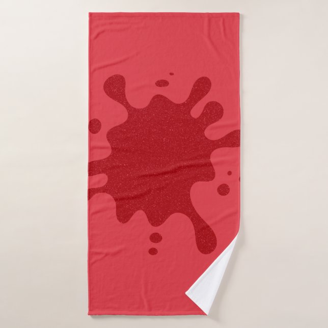 Custom Tomato Red Splash Bath Towel (Bath Towel)