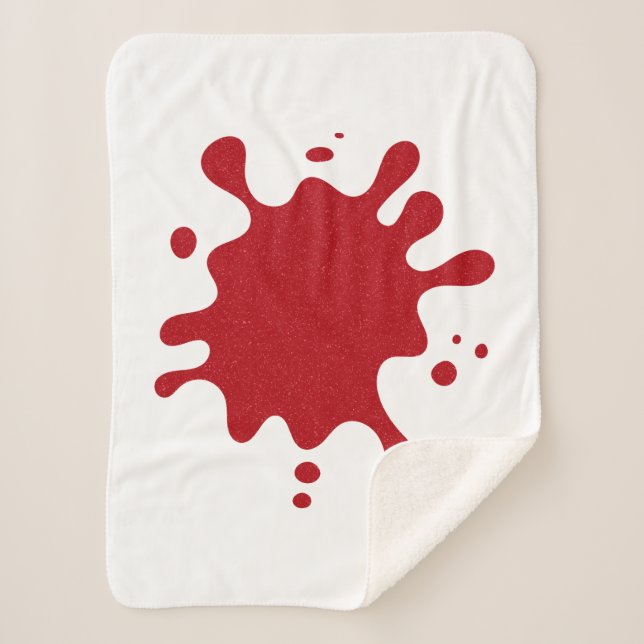 Custom Tomato Red Splash Blanket – White Base (Front)