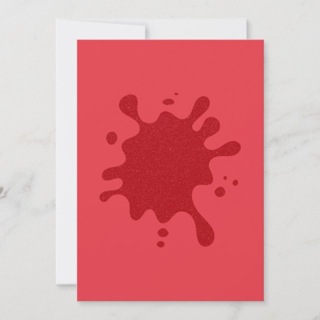 Custom Tomato Red Splash Flat Save The Date Card (Front)