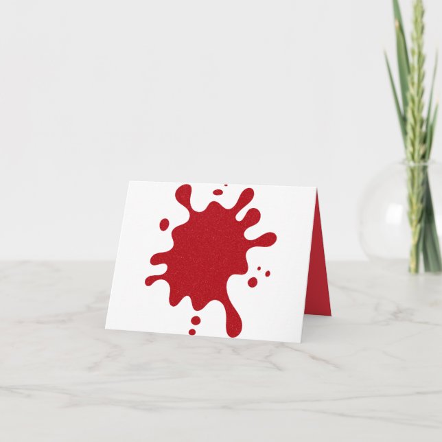 Custom Tomato Red Splash Folded Thank You Card (Front)