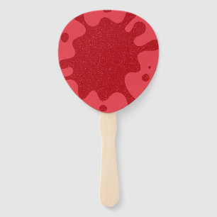 Custom Tomato Red Splash Paddle Fans (Set of 10)