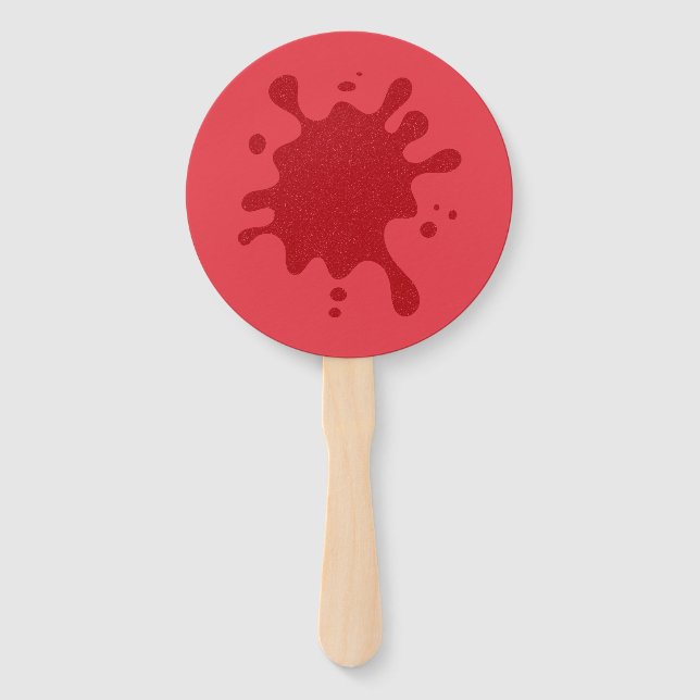 Custom Tomato Red Splash Round Fans (Set of 10) (Front)